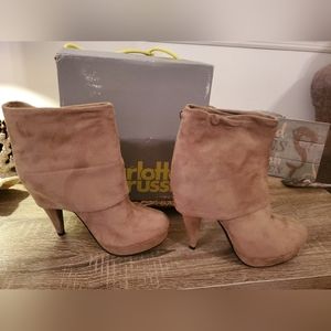 Charlotte Russe Booties high heel 👠 Tan Size 8